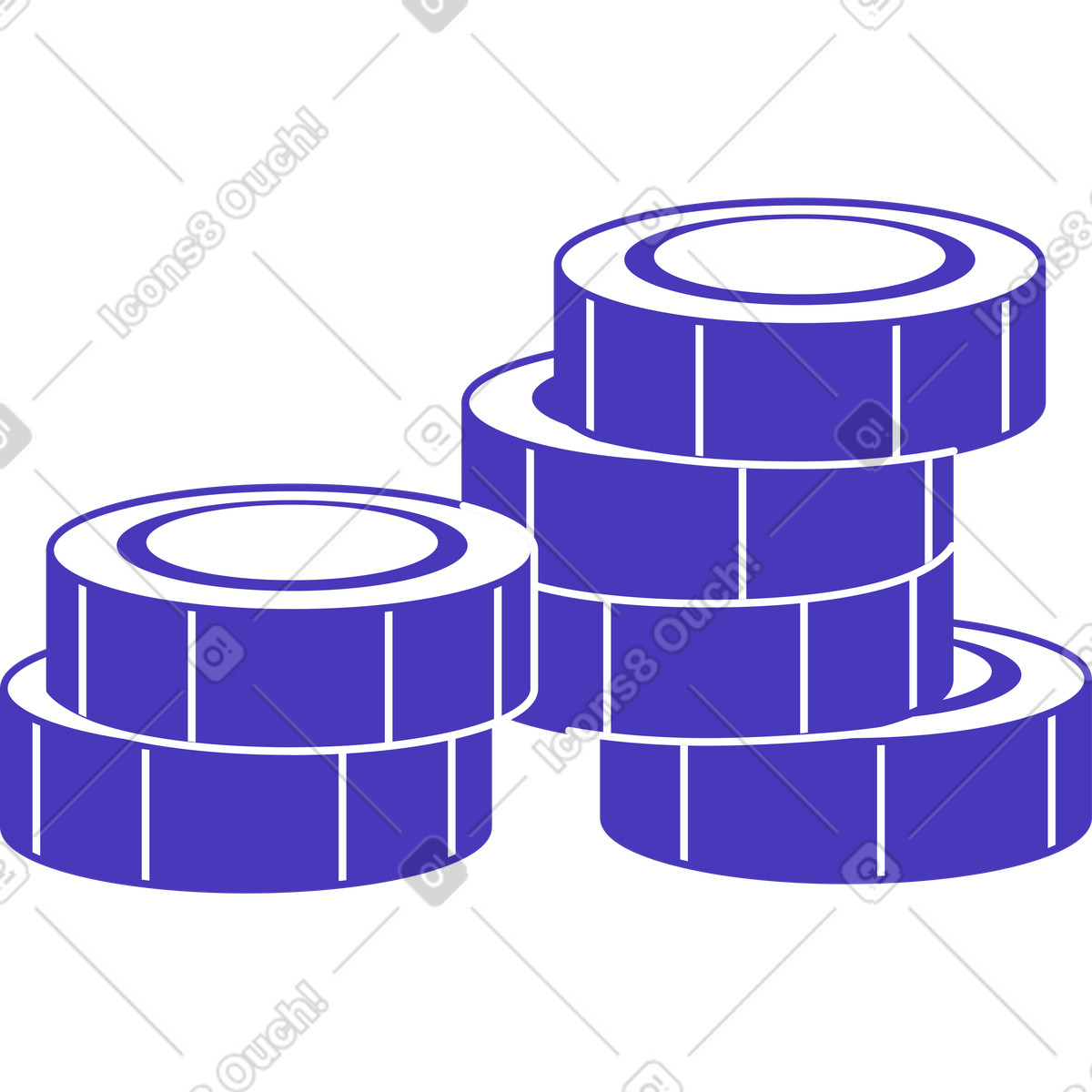 Illustration Piles de pièces bleues dans le style Blueberry à télécharger aux formats PNG, SVG