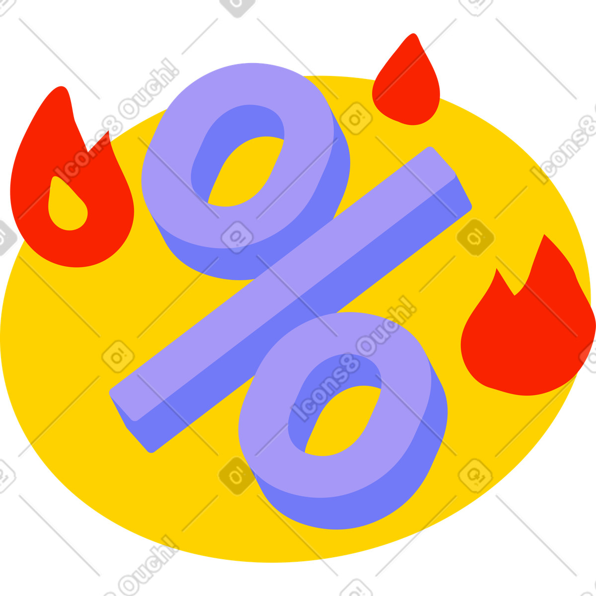 Interesse brennt-Illustration im Giggle-Stil als Download in PNG, SVG