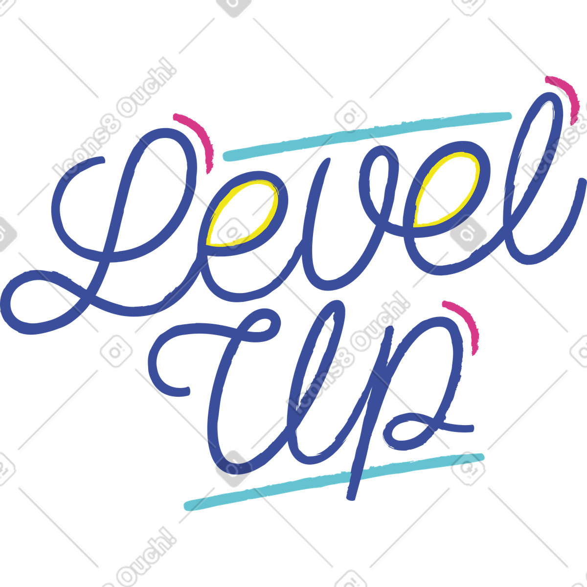 Ilustração de Lettering level vup em no estilo Lime para baixar em PNG, SVG