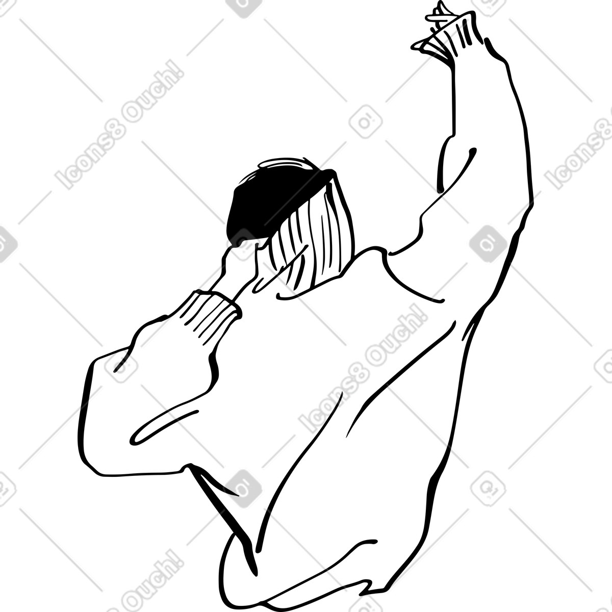 Illustration Mettre un pull dans le style Line à télécharger aux formats PNG, SVG