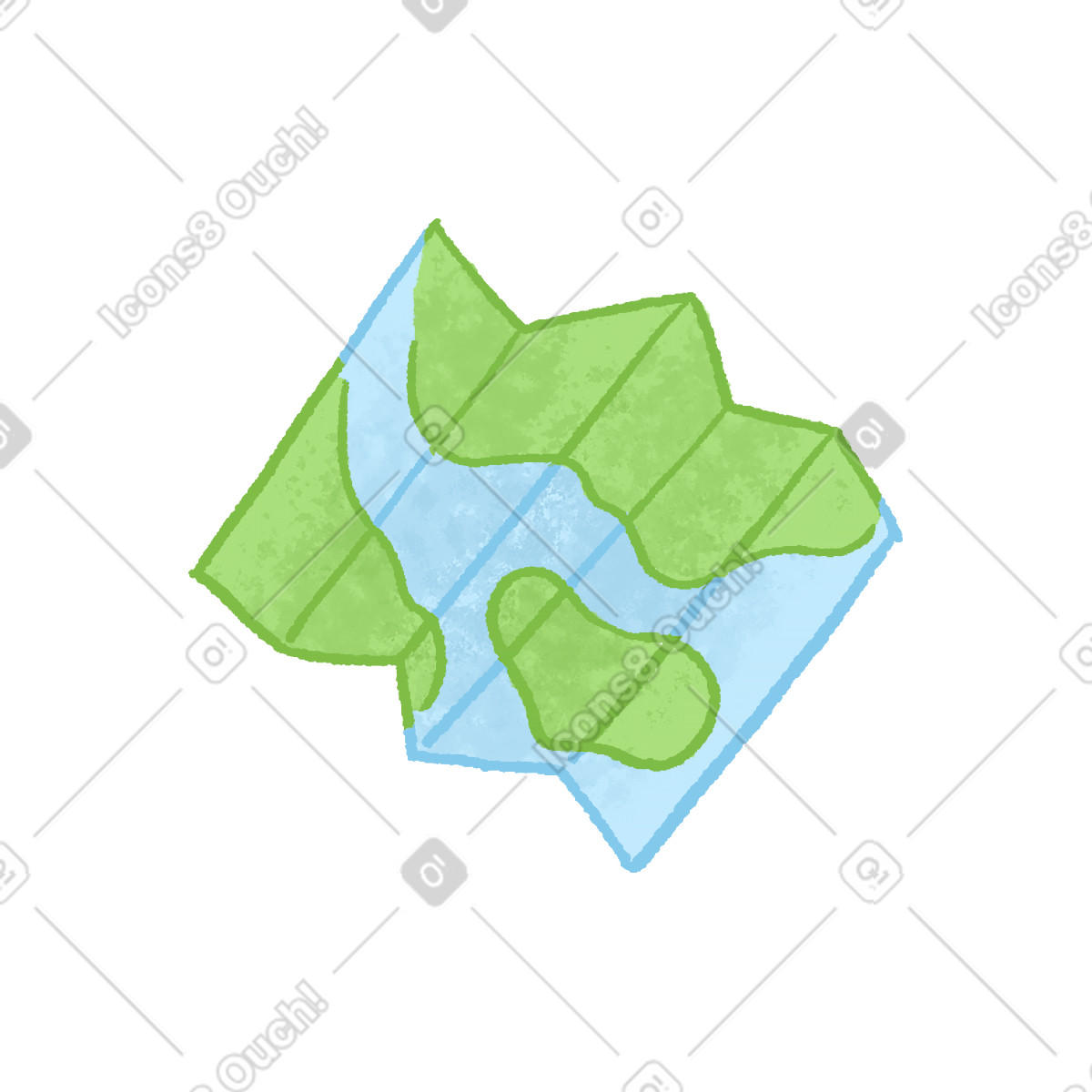 Illustration Paper map dans le style Hue à télécharger aux formats PNG, SVG