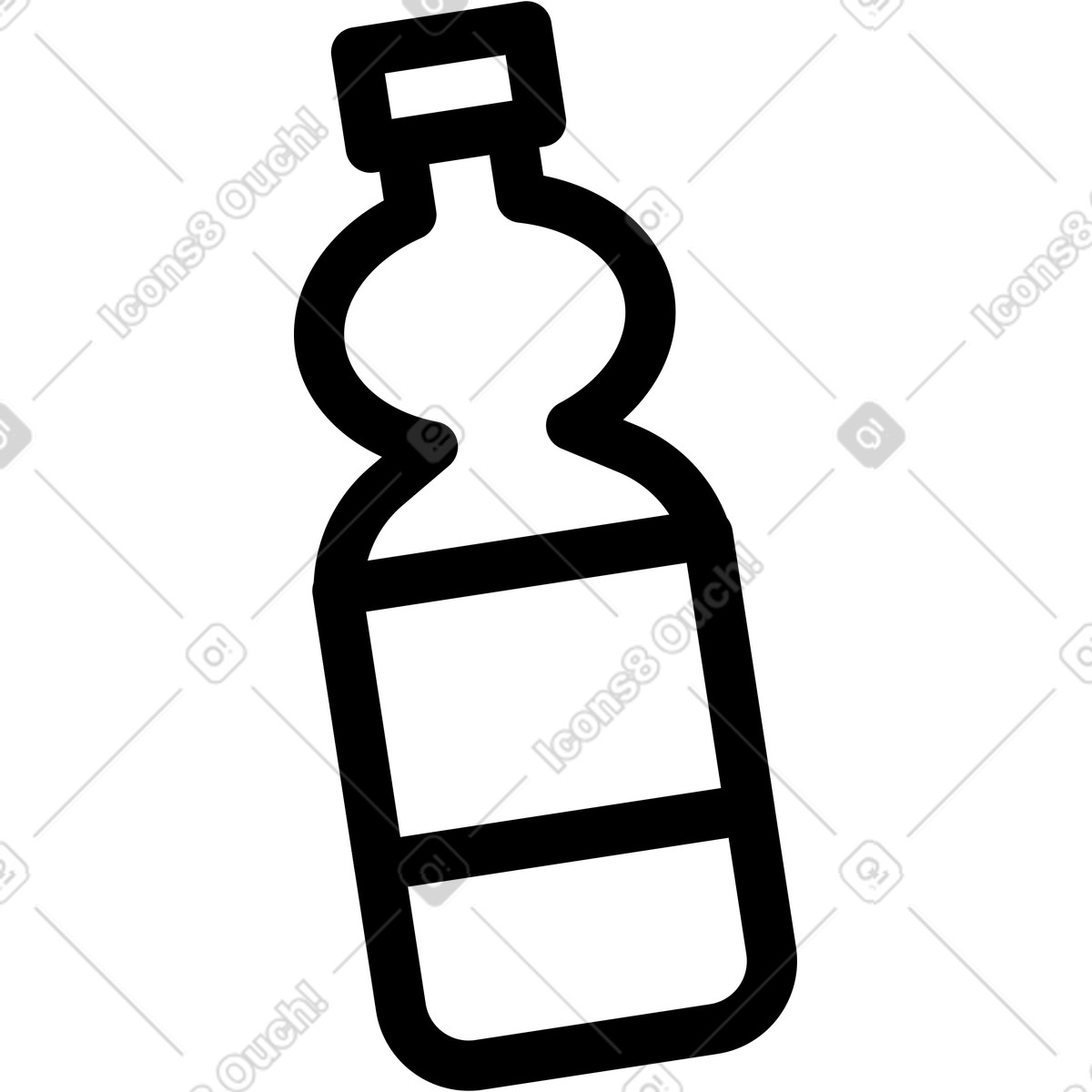 Bottiglia d'acqua piccola illustrazione in stile Transistor scarica in PNG, SVG
