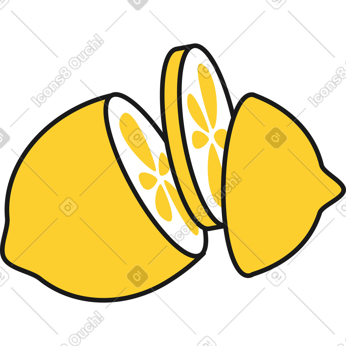 Ilustración Rodajas de limon en estilo Taxi a descargar en PNG y SVG