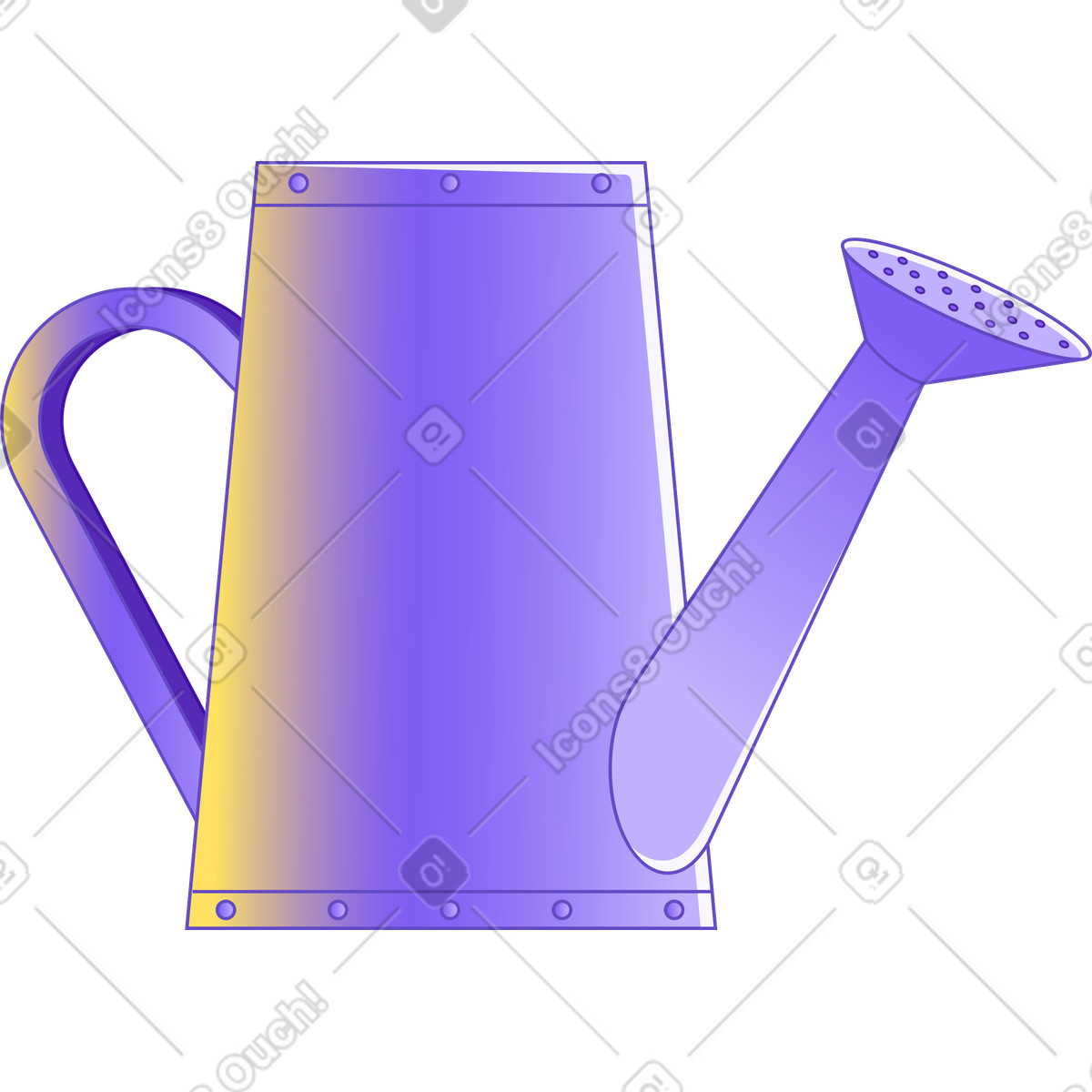Gießkanne-Illustration im Rainbow-Stil als Download in PNG, SVG