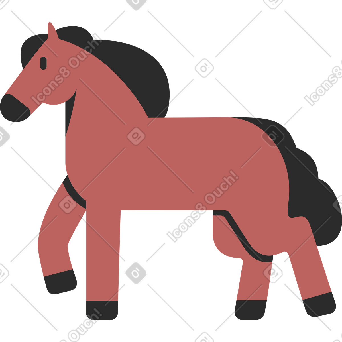 Ilustração de Cavalo em no estilo Marginalia para baixar em PNG, SVG