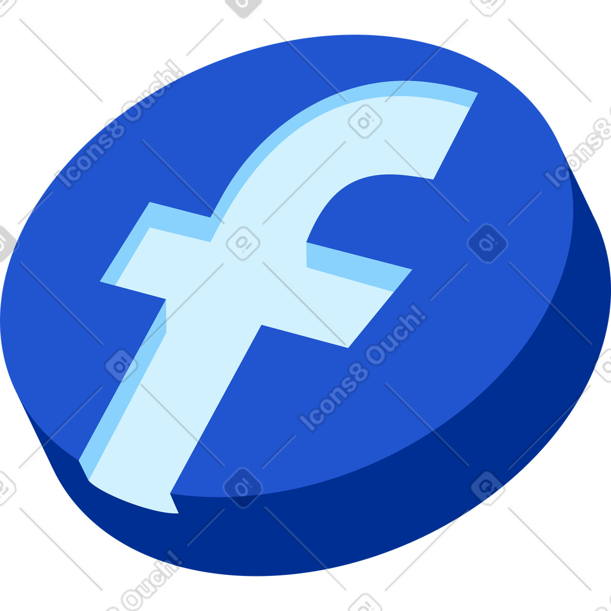 Ilustración Facebook round button en estilo Glossy a descargar en PNG y SVG