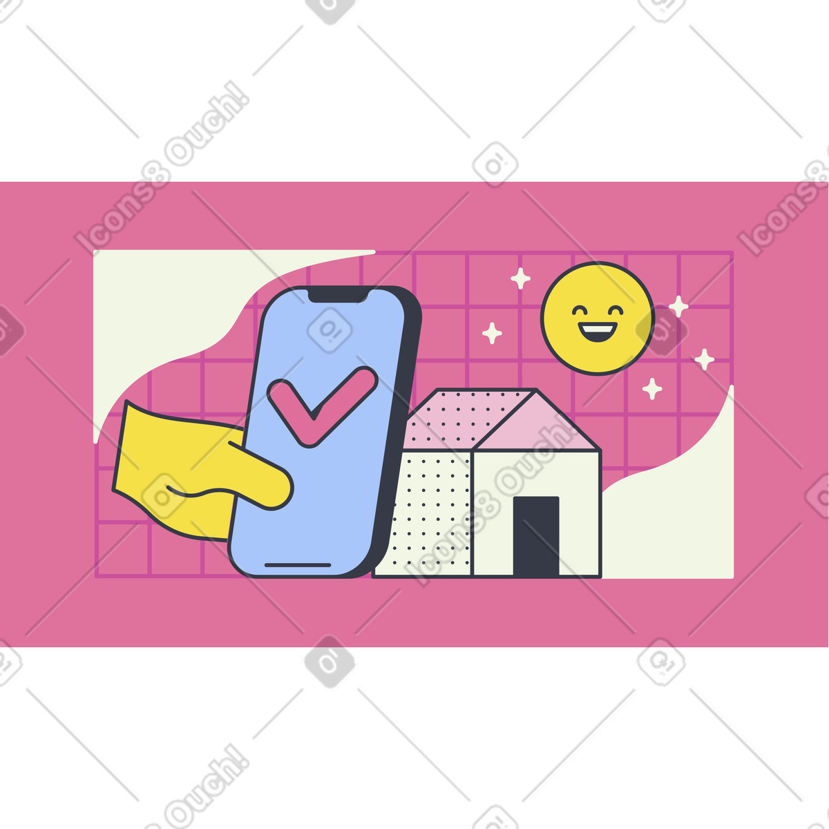 Ilustración Controles de casas móviles en estilo Abstract a descargar en PNG y SVG