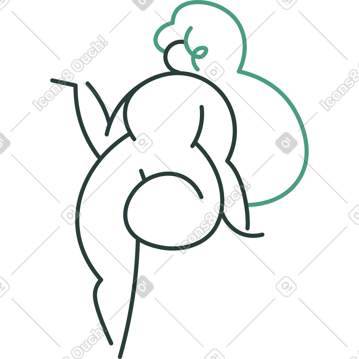 Donna illustrazione in stile Macaroni scarica in PNG, SVG