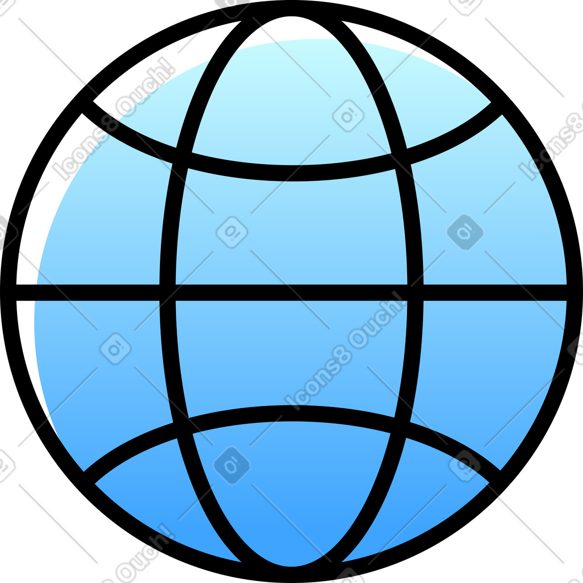 Segno globo blu illustrazione in stile Pocus scarica in PNG, SVG