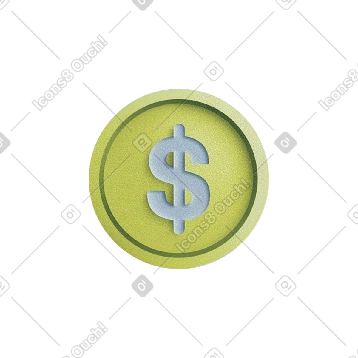 Illustration Pièce de monnaie avec un dollar dans le style Grainy à télécharger aux formats PNG, SVG