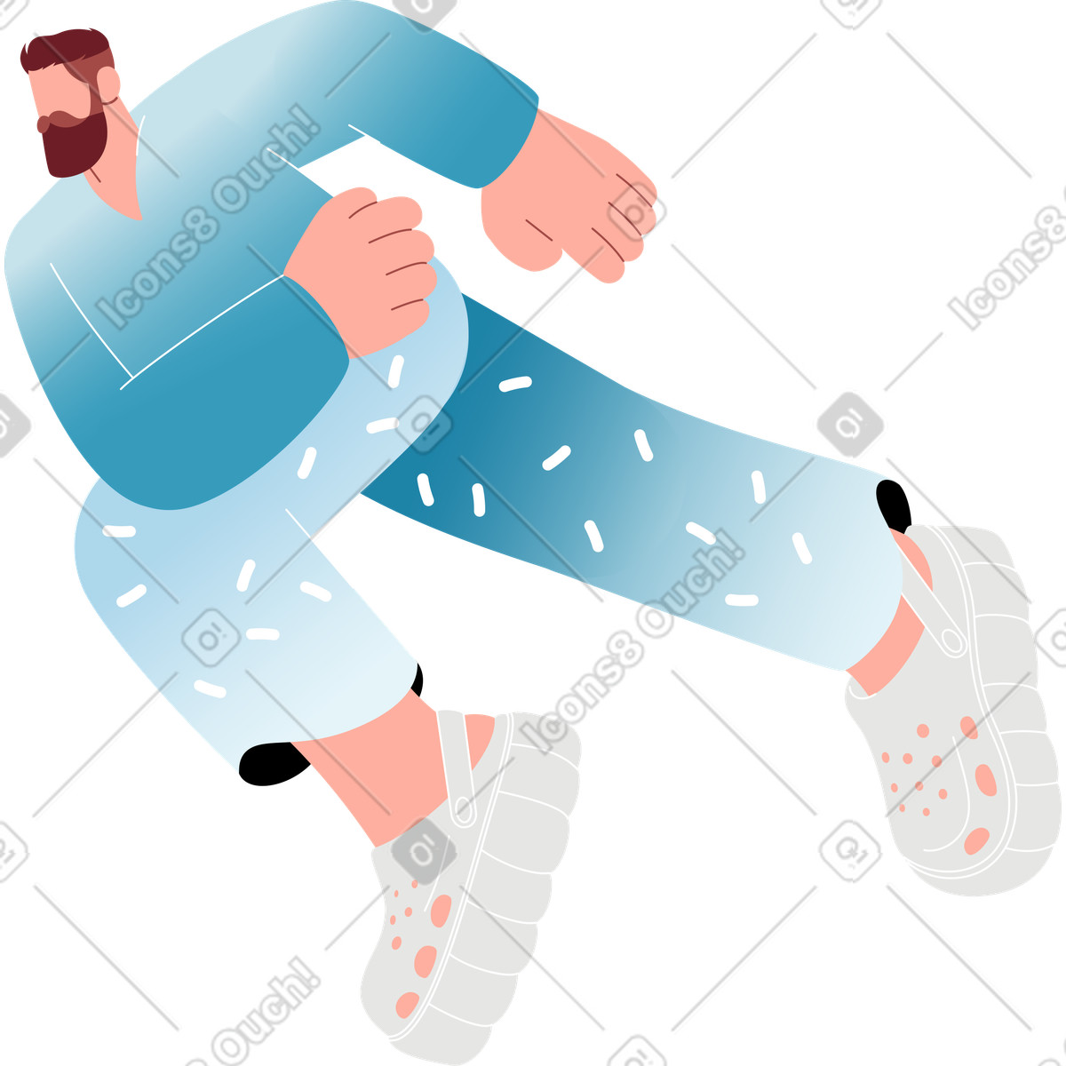 L'uomo si precipita illustrazione in stile Airy scarica in PNG, SVG