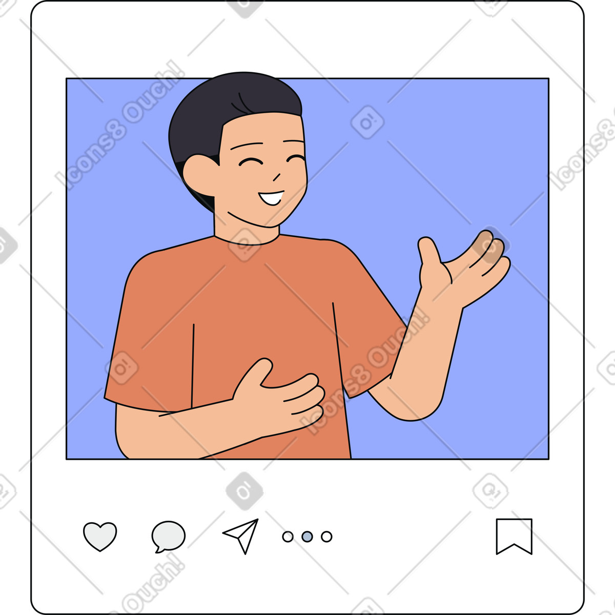 Post sui social media illustrazione in stile Teko scarica in PNG, SVG