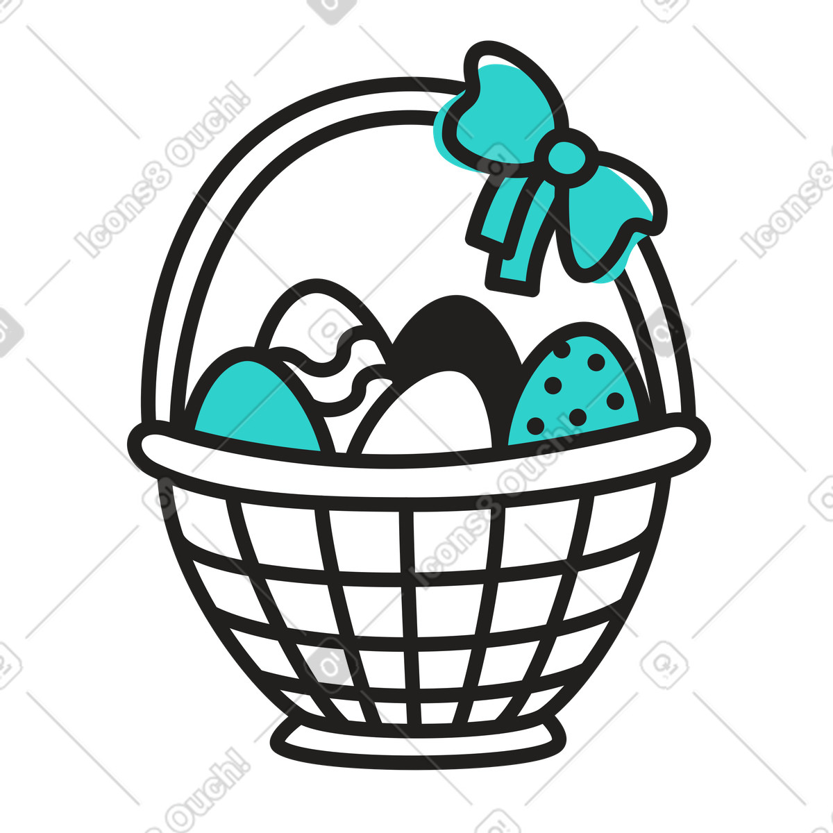 Cestino delle uova di pasqua illustrazione in stile Little scarica in PNG, SVG