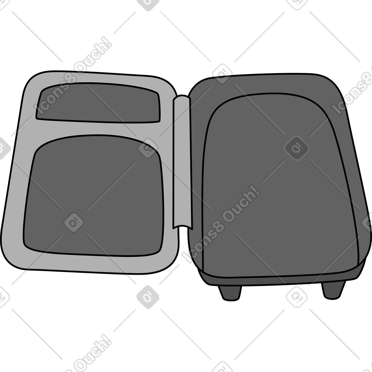 下载 Purr 风格的 Opened suitcase 插画，支持 PNG、SVG 格式