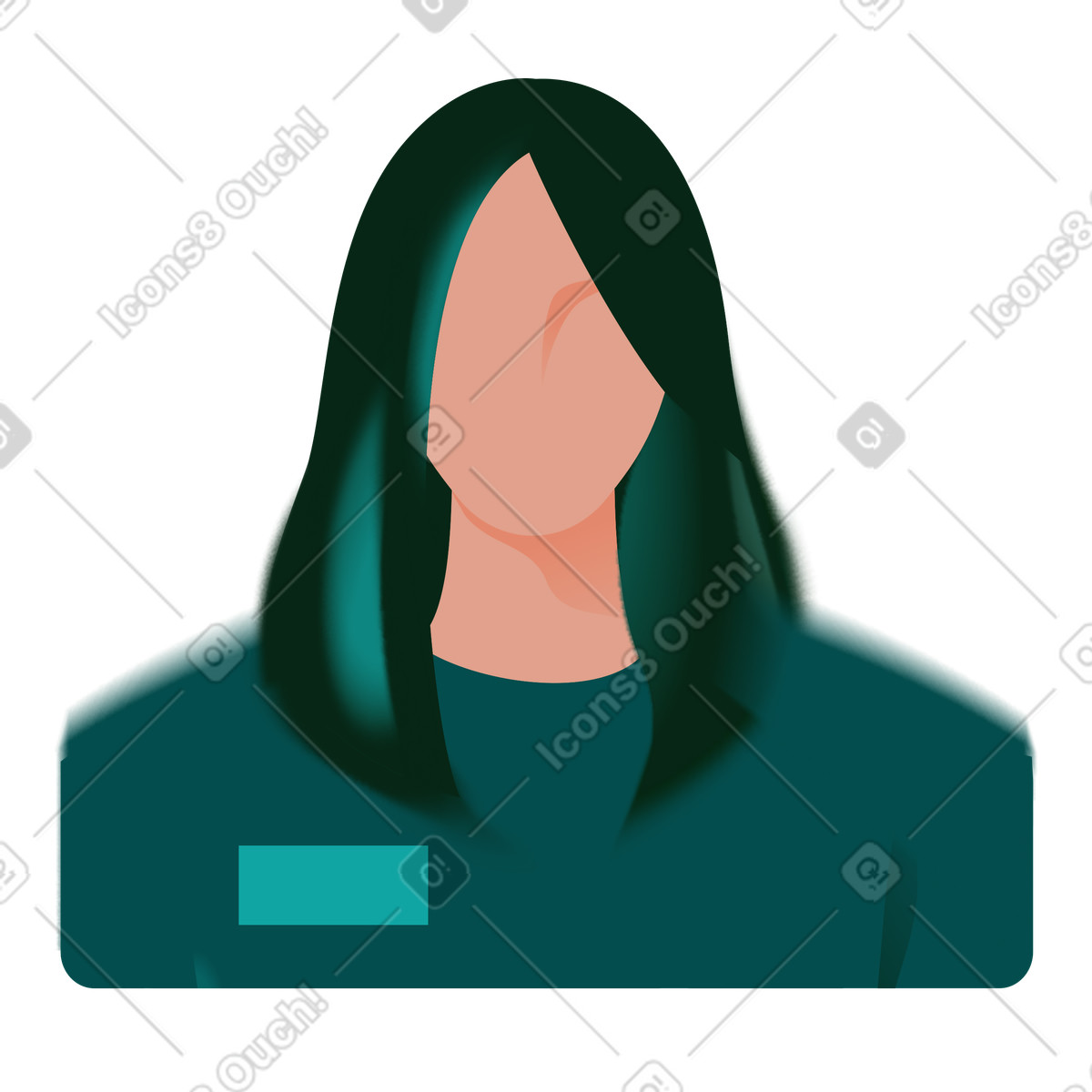 Female avatar illustration in Office style download in PNG, SVG