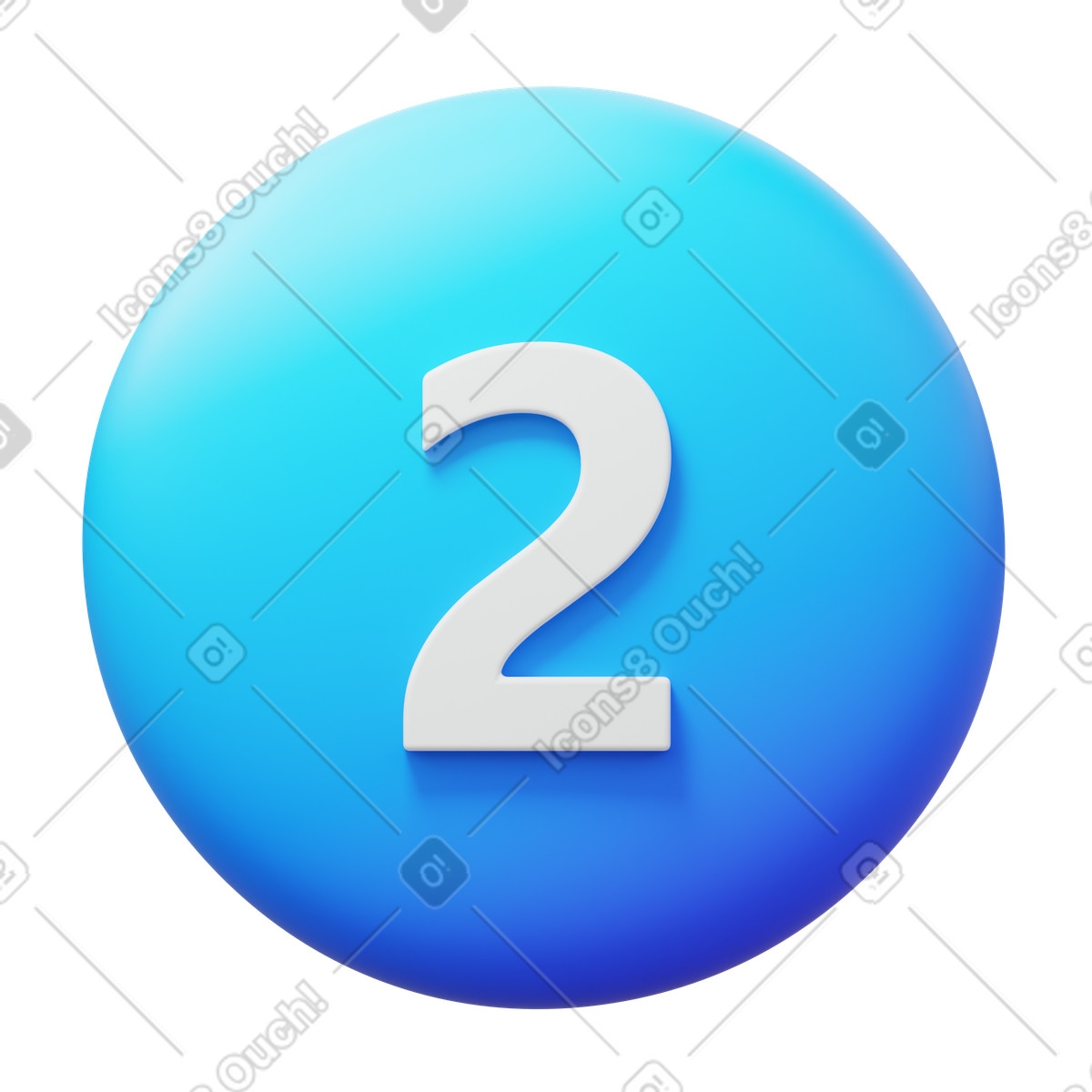 Number circle illustration in 3D Fluency style download in PNG, SVG