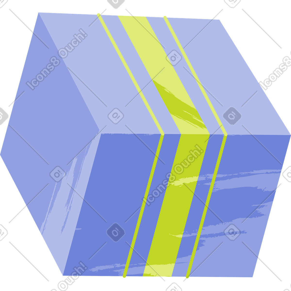 Blue box illustration in Juicy style download in PNG, SVG