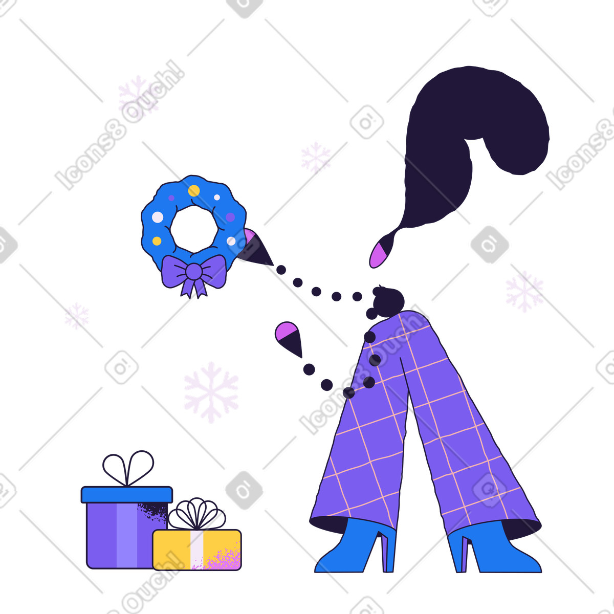Conifer スタイルの Decorating home for Christmas のイラストをPNG、SVG形式でダウンロード