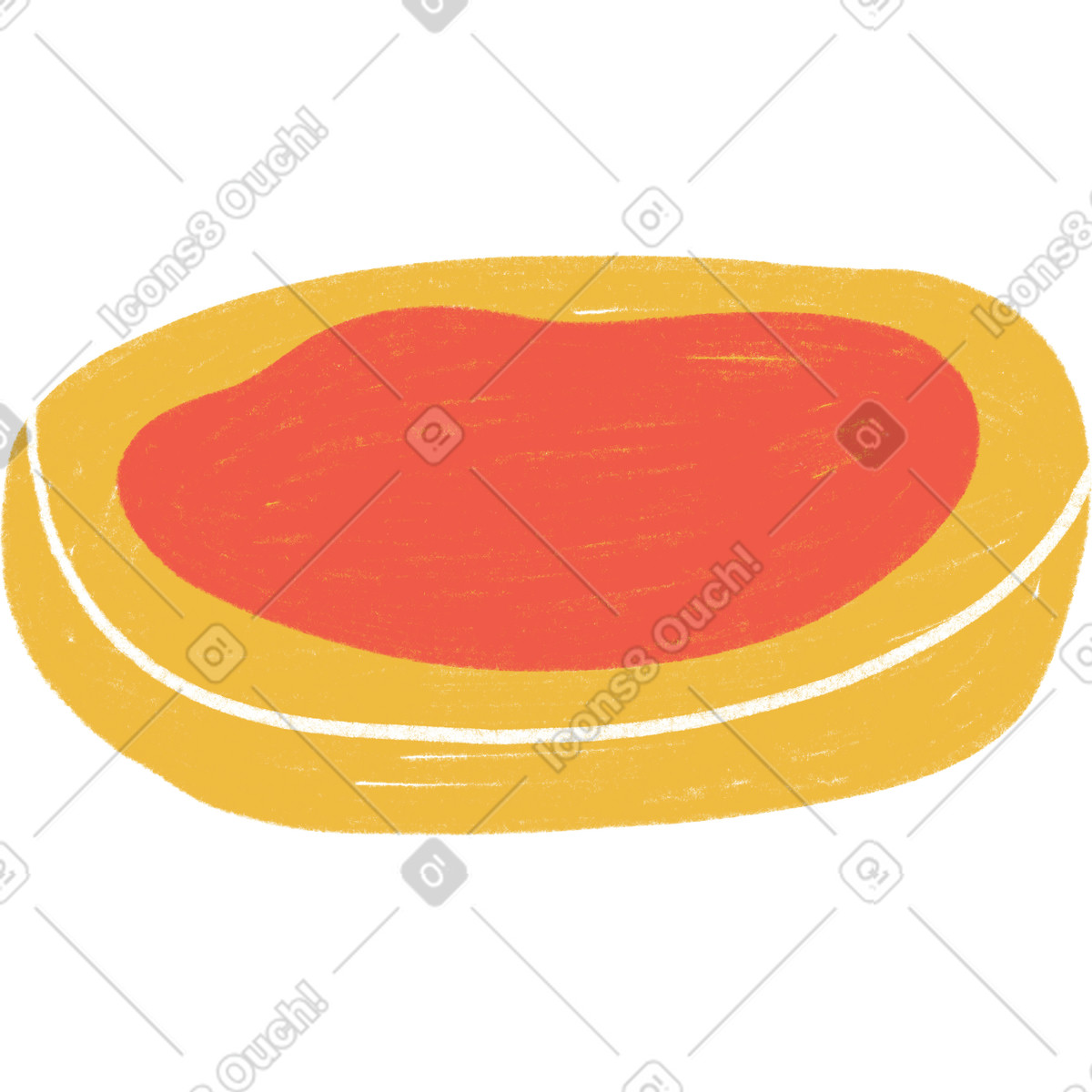 Tutti 스타일의 Sandwich with jam 일러스트레이션 PNG, SVG 다운로드