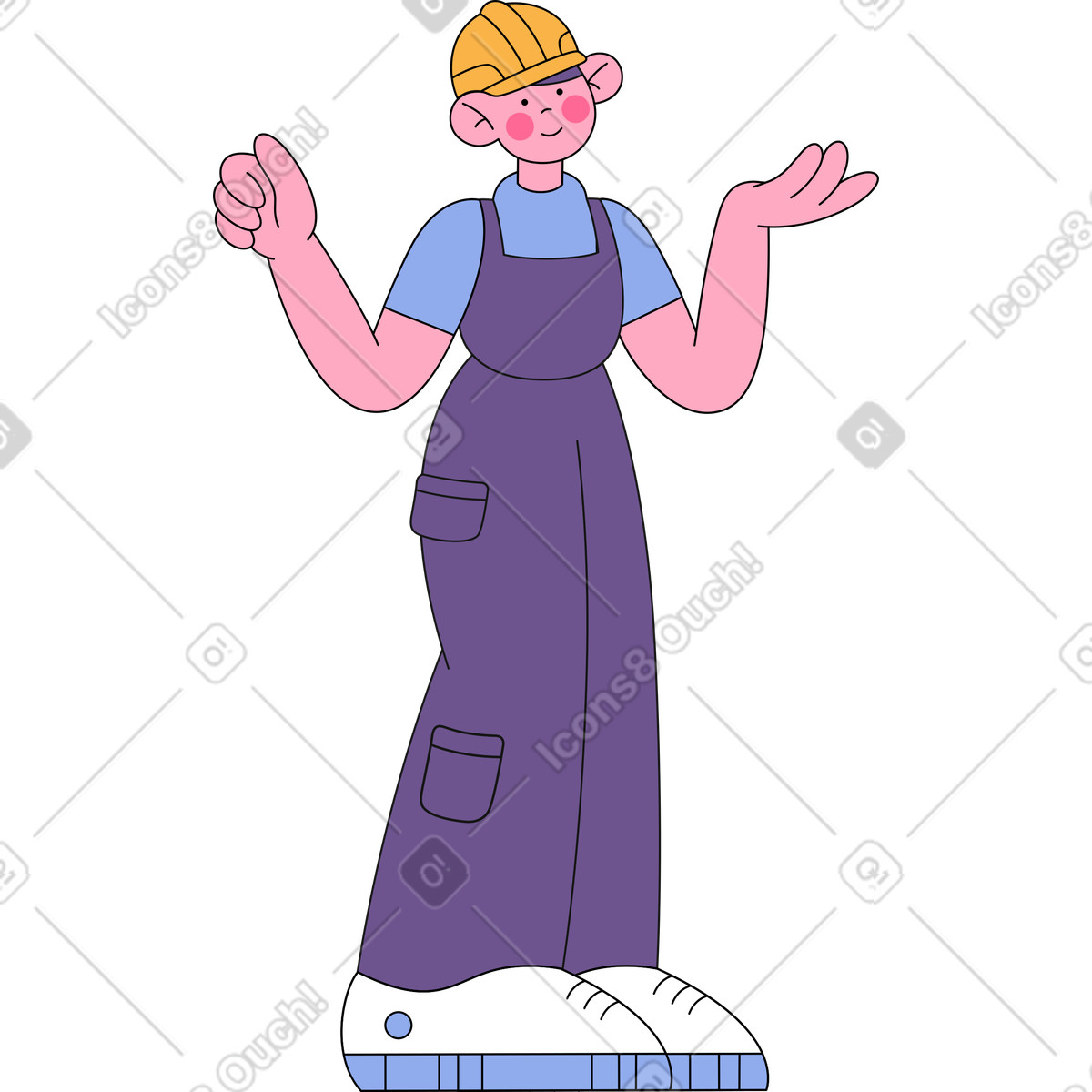 Ilustración Constructor en estilo Bloom a descargar en PNG y SVG
