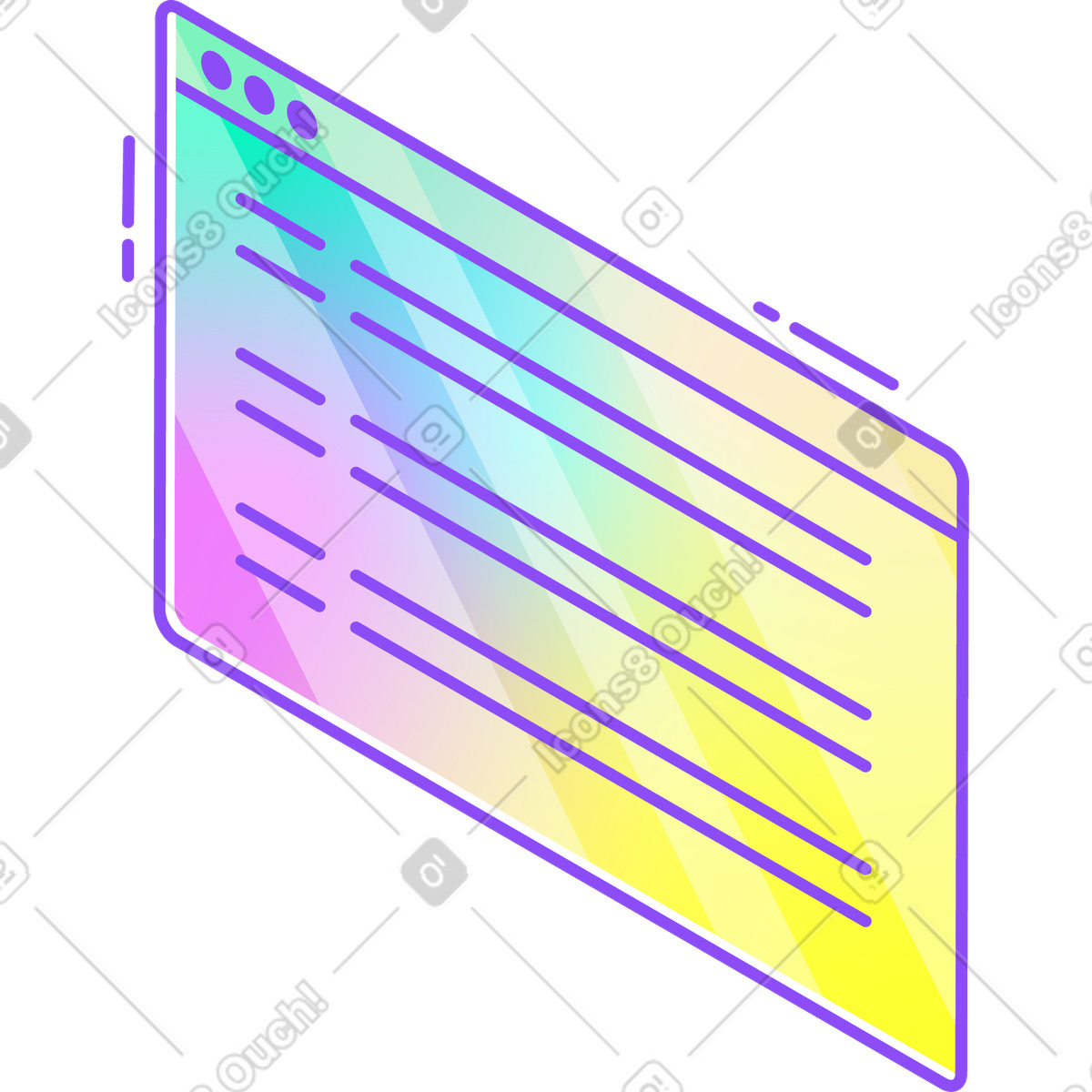 Text window illustration in Holographic style download in PNG, SVG