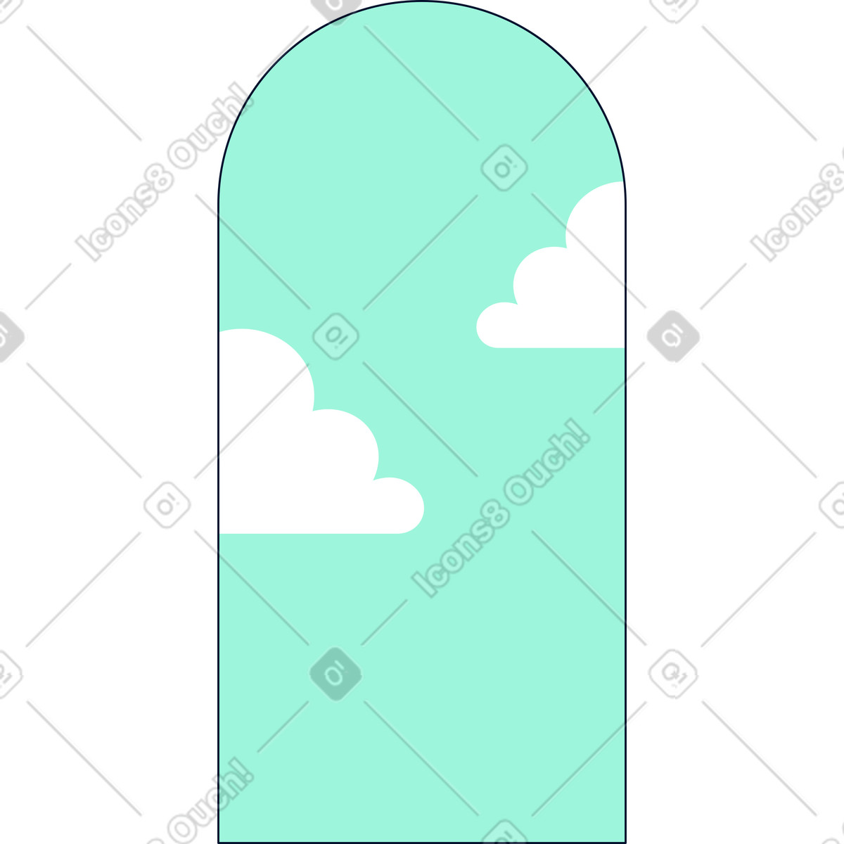 Soft cloudy sky background illustration with subtle cloud clipart shapes