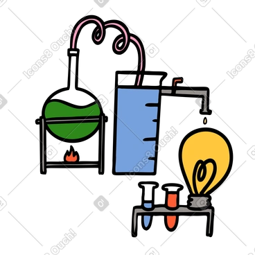 Creating an idea in a laboratory PNG, SVG