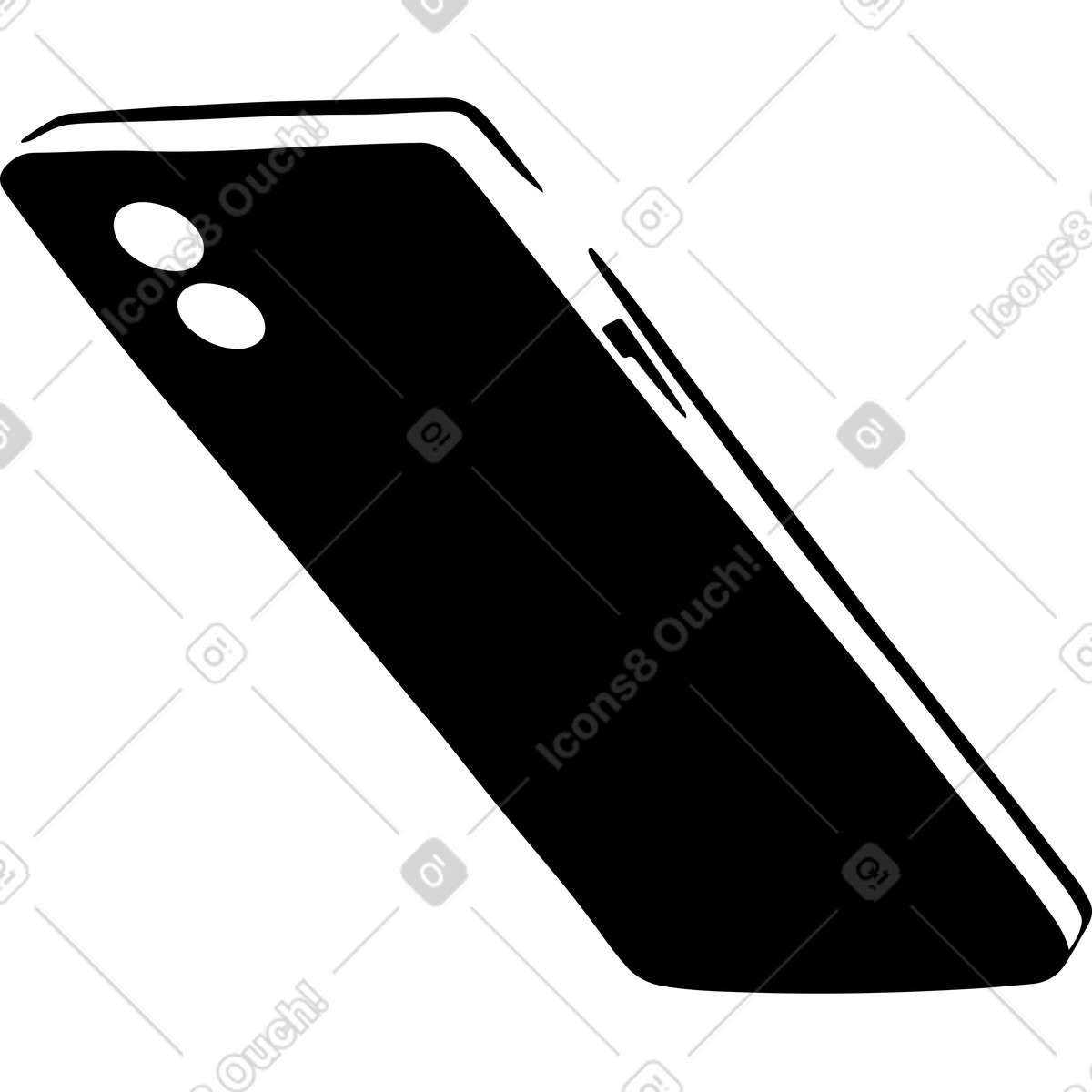 Handy in der perspektive-Illustration im Line-Stil als Download PNG, SVG