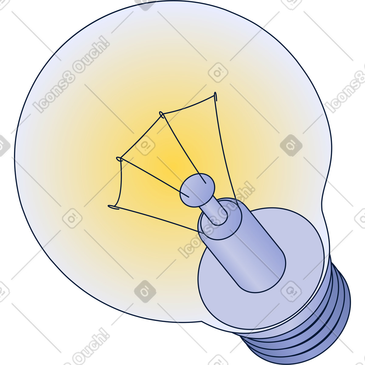 Lampadina illustrazione in stile Neat scarica in PNG, SVG