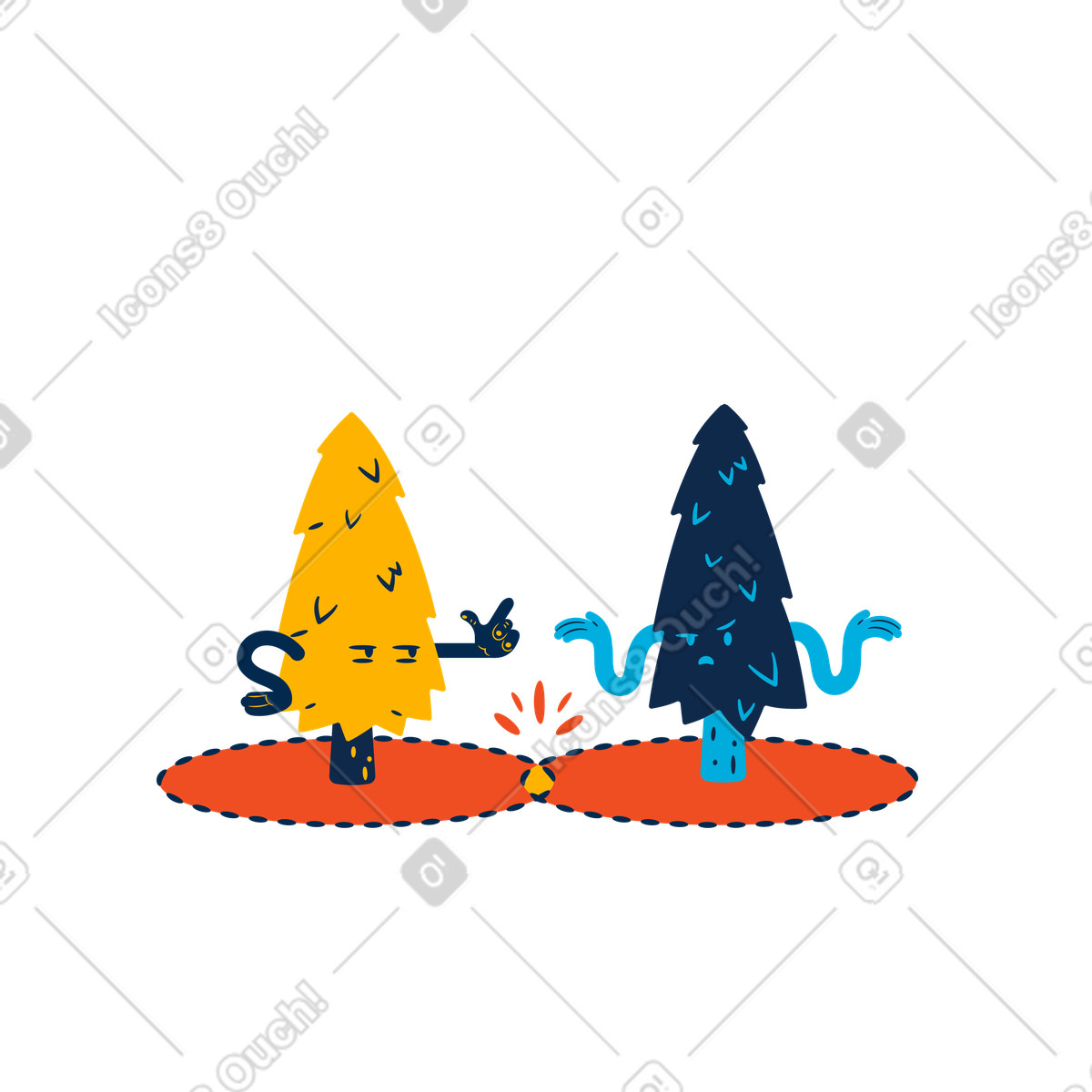 Ilustración Mantener la distancia social en estilo Flame a descargar en PNG y SVG