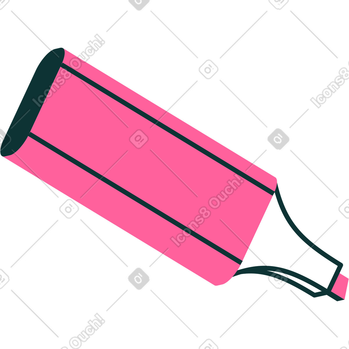 Rosa textmarker-Illustration im Florid-Stil als Download in PNG, SVG