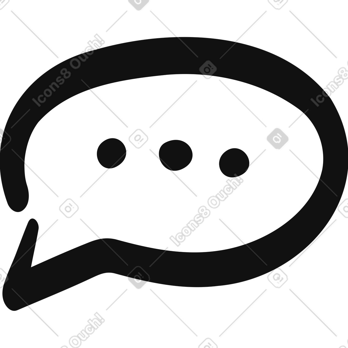 Иллюстрация Speech bubble ellipsis symbol for typing or loading indicator в стиле Organic — скачать в форматах PNG, SVG