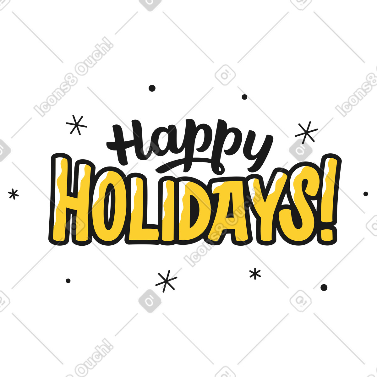 Illustration Happy holidays dans le style Taxi à télécharger aux formats PNG, SVG
