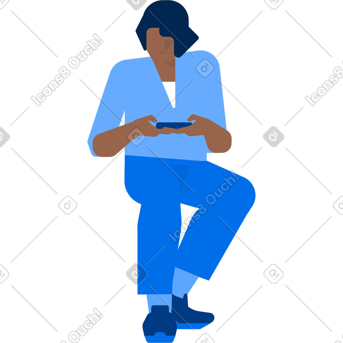 Illustration Homme en attente dans le style Urban à télécharger aux formats PNG, SVG