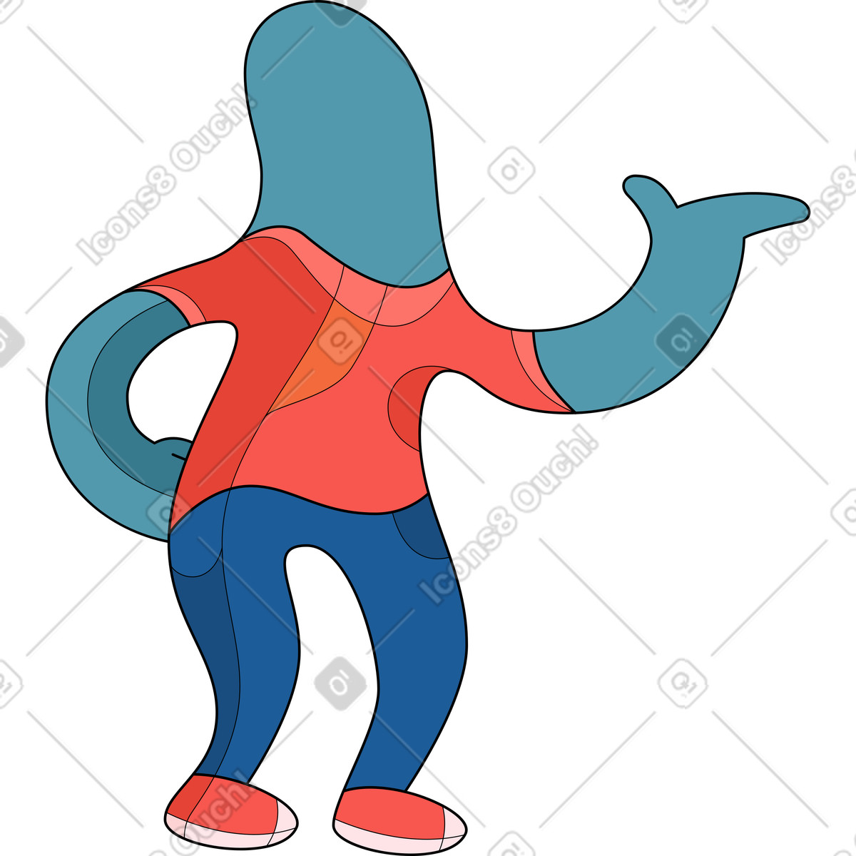 Иллюстрация Человек крепко указывая в PNG и SVG