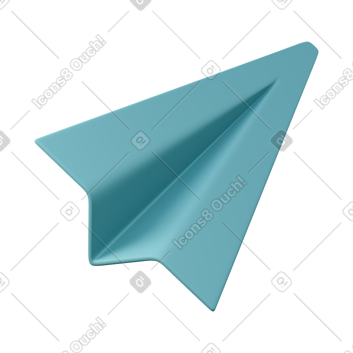 Aeroplano di carta illustrazione in stile 3D Sugary scarica in PNG, SVG