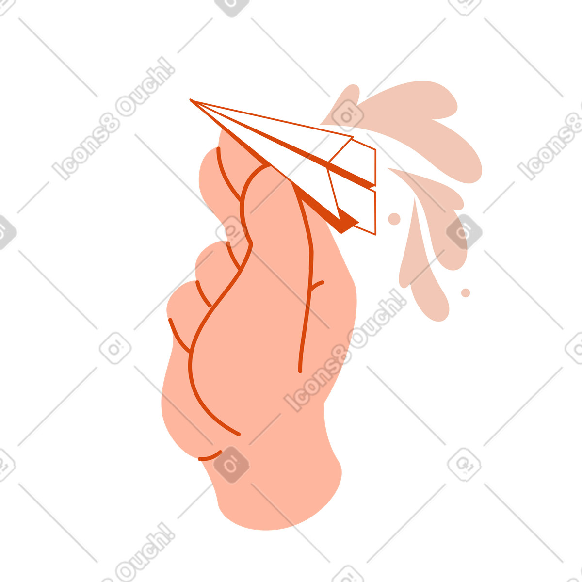 Illustration La main tenant un avion dans le style Orange à télécharger aux formats PNG, SVG