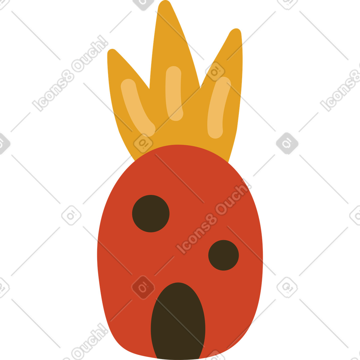 Ananas illustrazione in stile Arabica scarica in PNG, SVG