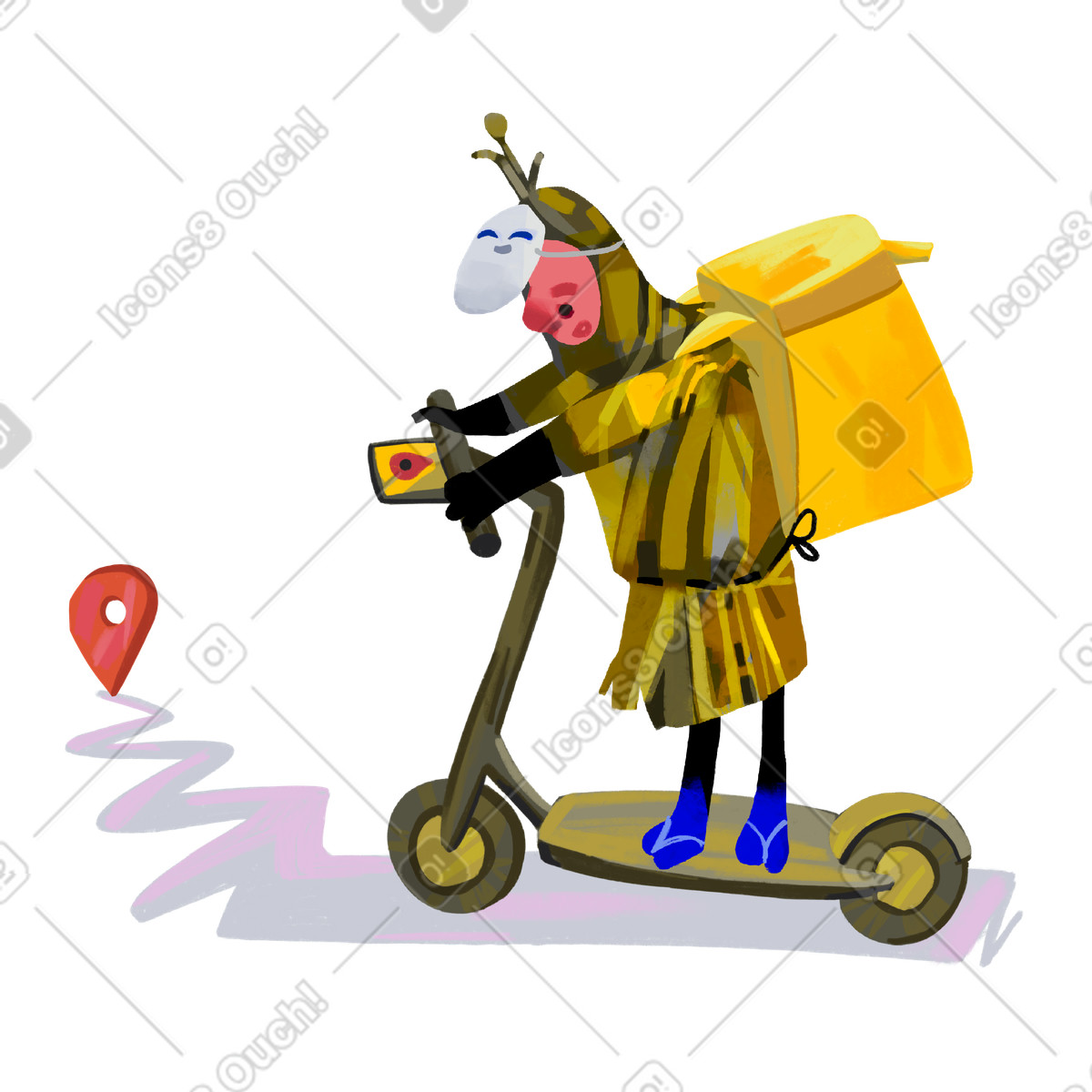 Indirizzo di consegna illustrazione in stile Atomic scarica in PNG, SVG