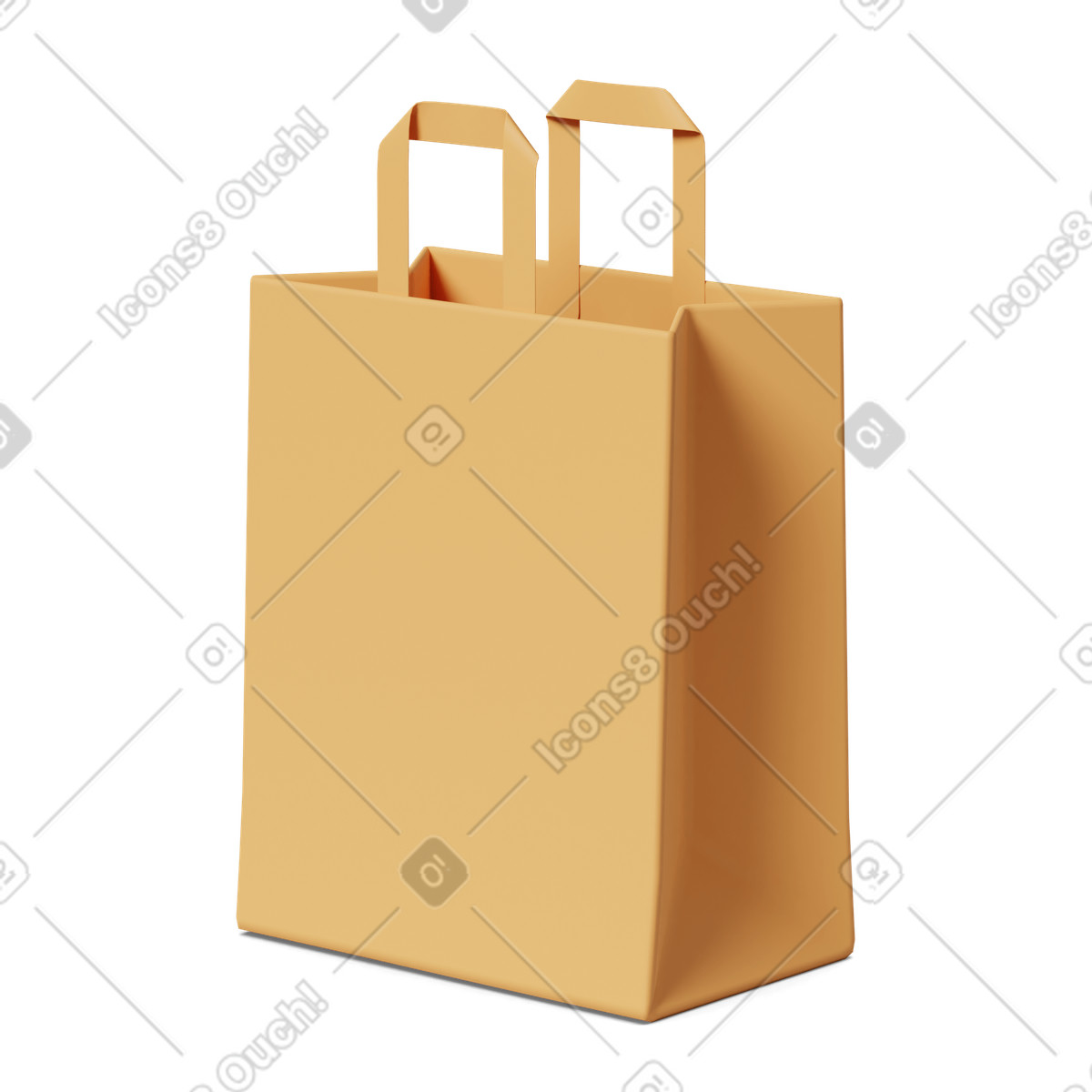 Illustration Yellow paper bag dans le style 3D Casual life à télécharger aux formats PNG, SVG