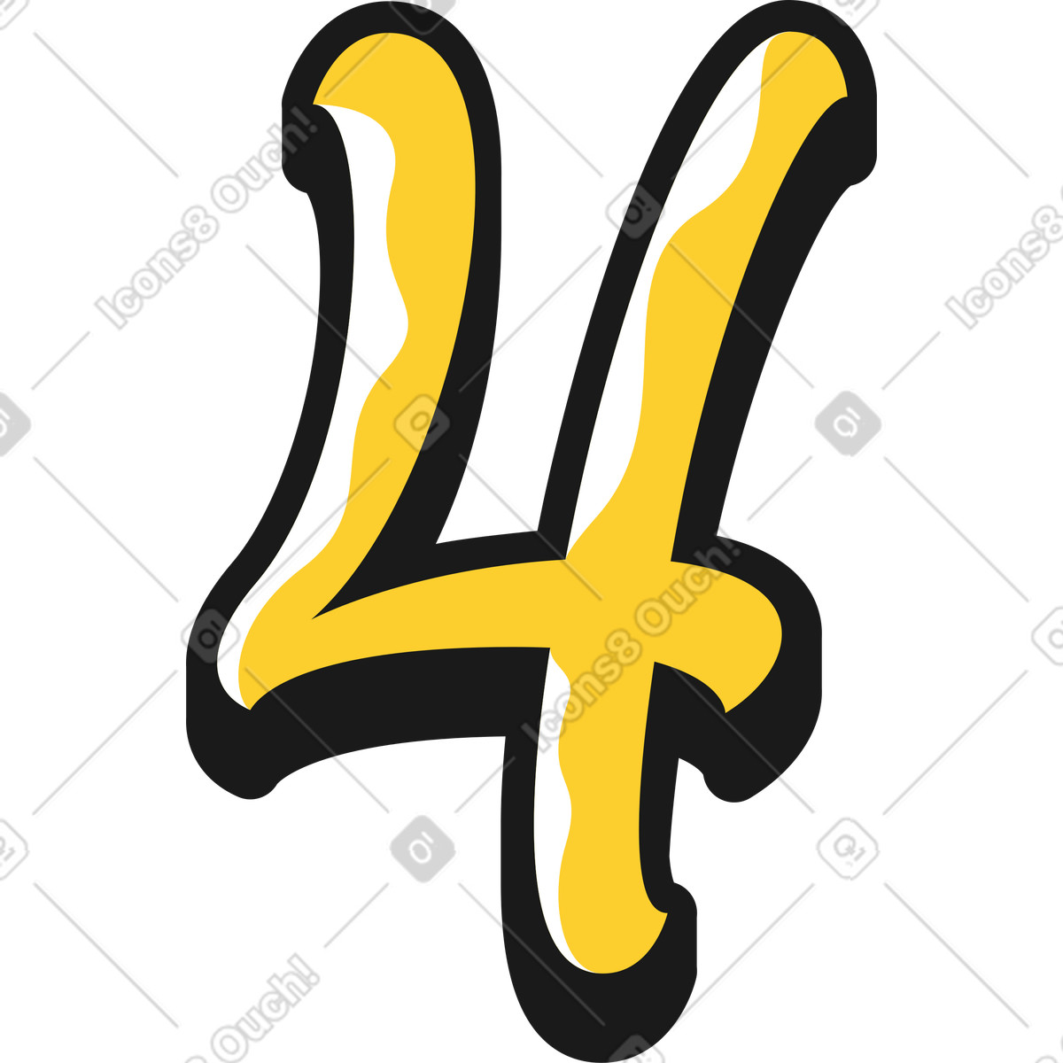 Taxi スタイルの レタリング 4 のイラストをPNG、SVG形式でダウンロード