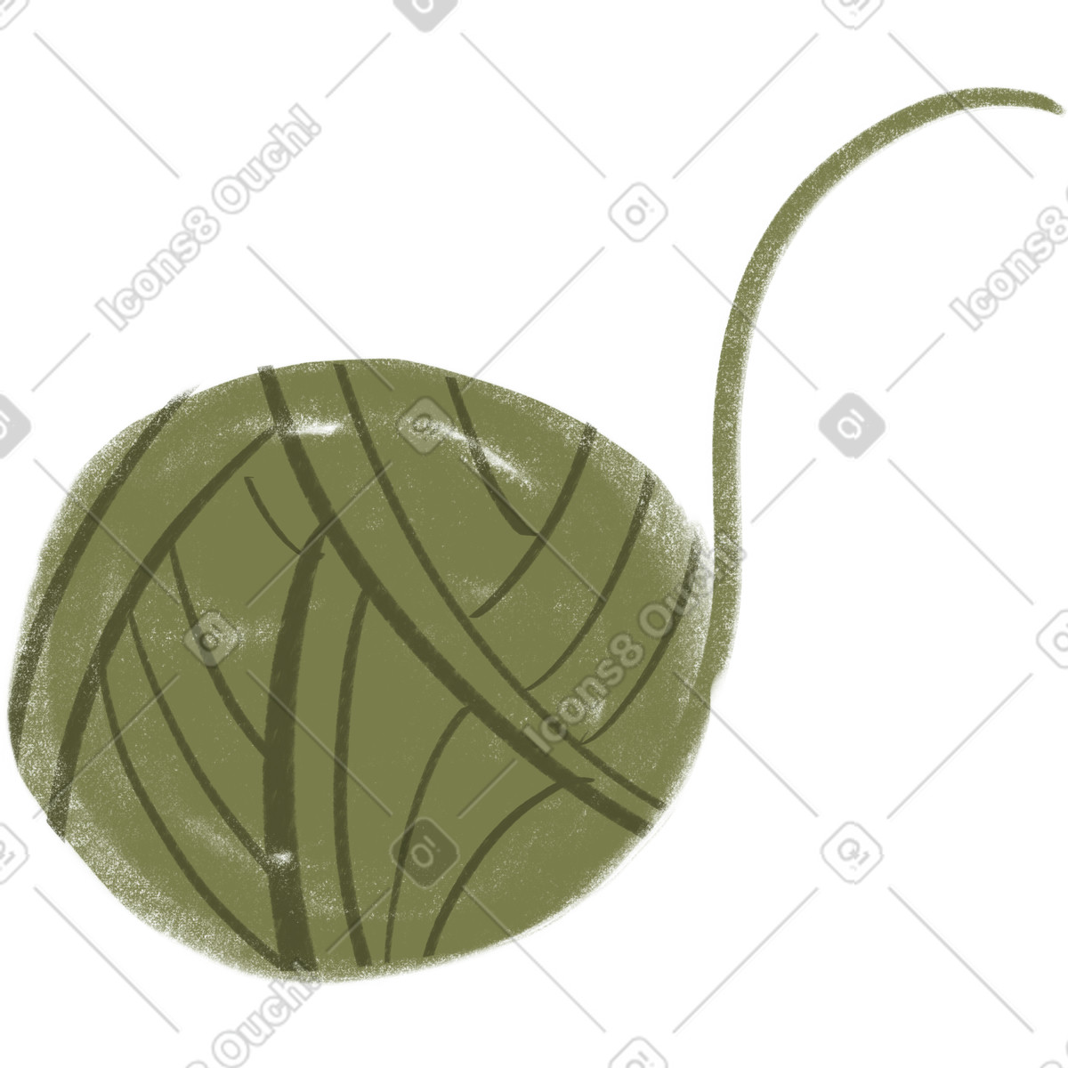 Green ball of yarn illustrazione in stile Lumiere scarica in PNG, SVG