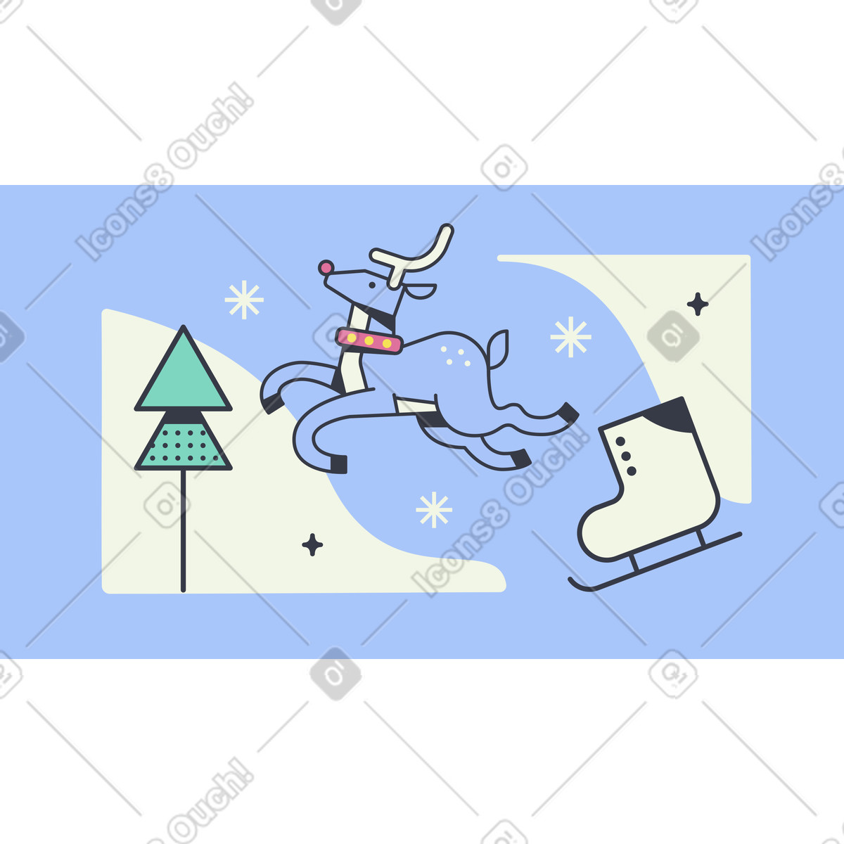 Ilustración Invierno en estilo Abstract a descargar en PNG y SVG