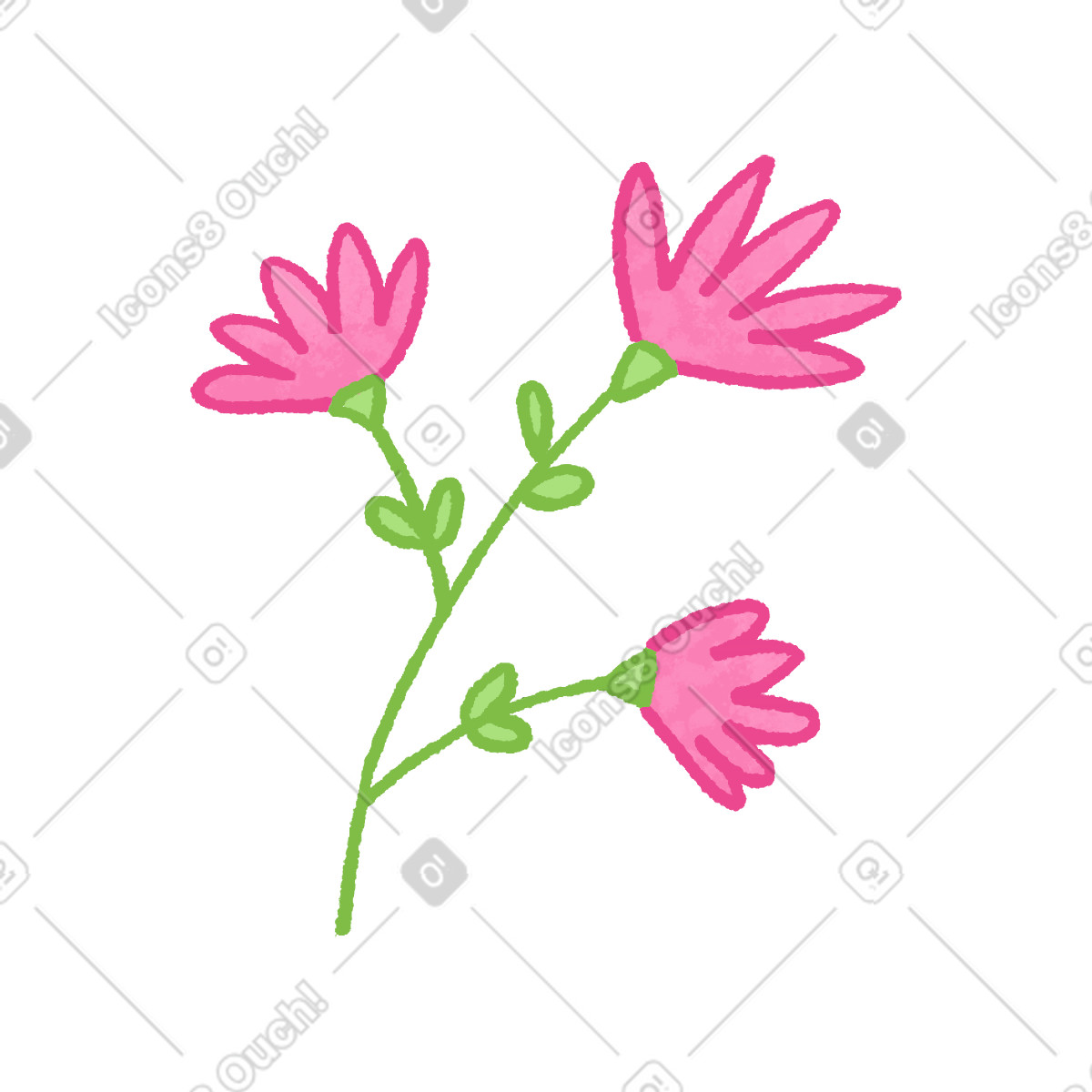 下载 Hue 风格的 Pink flowers 插画，支持 PNG、SVG 格式