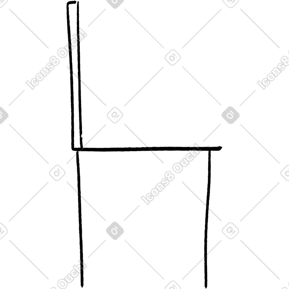 下载 Doobry 风格的 Black side chair for home or restaurant seating 插画，支持 PNG、SVG 格式