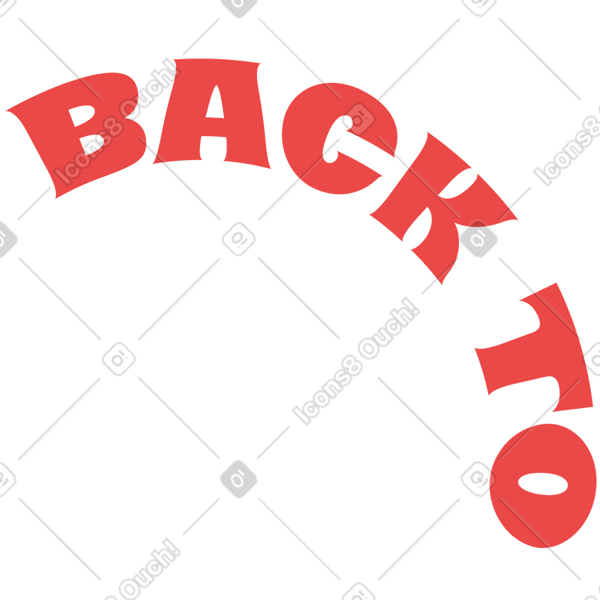 Lettering back to text illustration in Handy style download in PNG, SVG