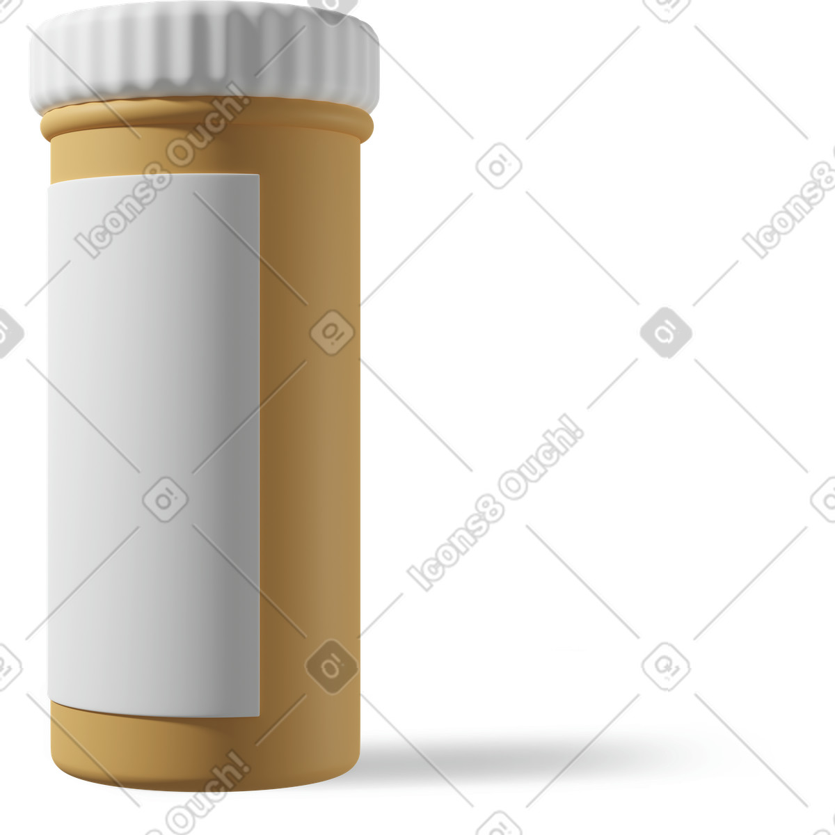 下载 3D Casual life 风格的 Yellow pill bottle 插画，支持 PNG、SVG 格式