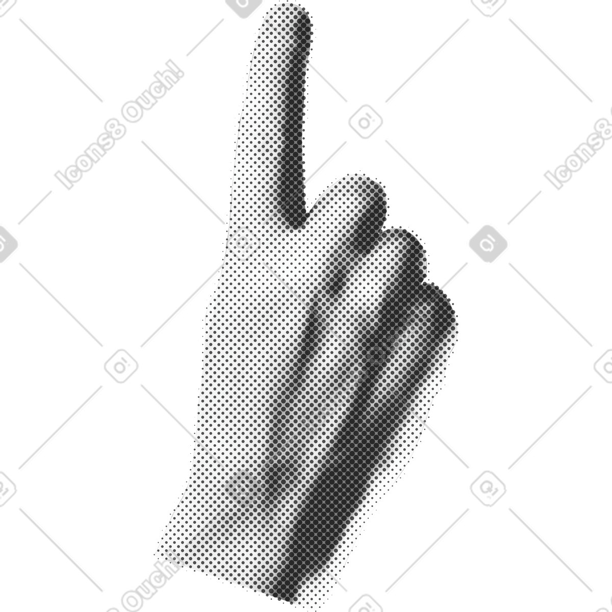 Print スタイルの 手を指す のイラストをPNG、SVG形式でダウンロード