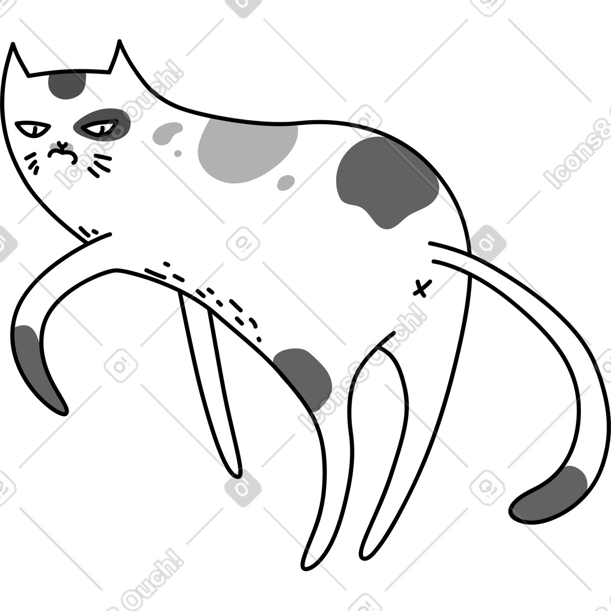 Illustration Chat dans le style Purr à télécharger aux formats PNG, SVG