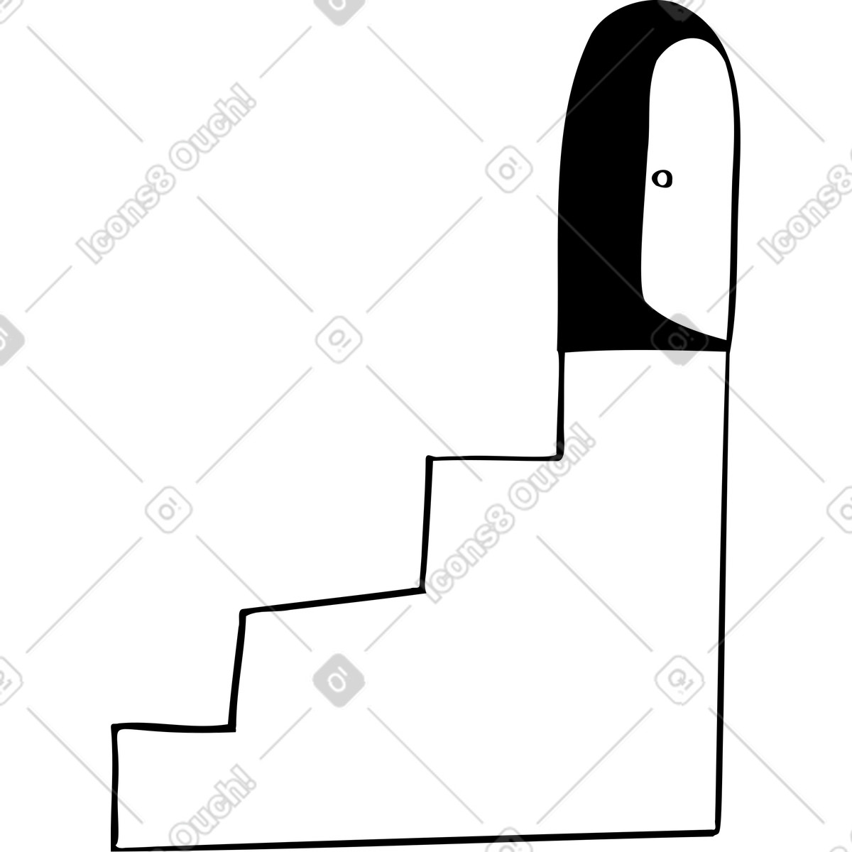 Staircase with an open door illustration in Journal style download in PNG, SVG